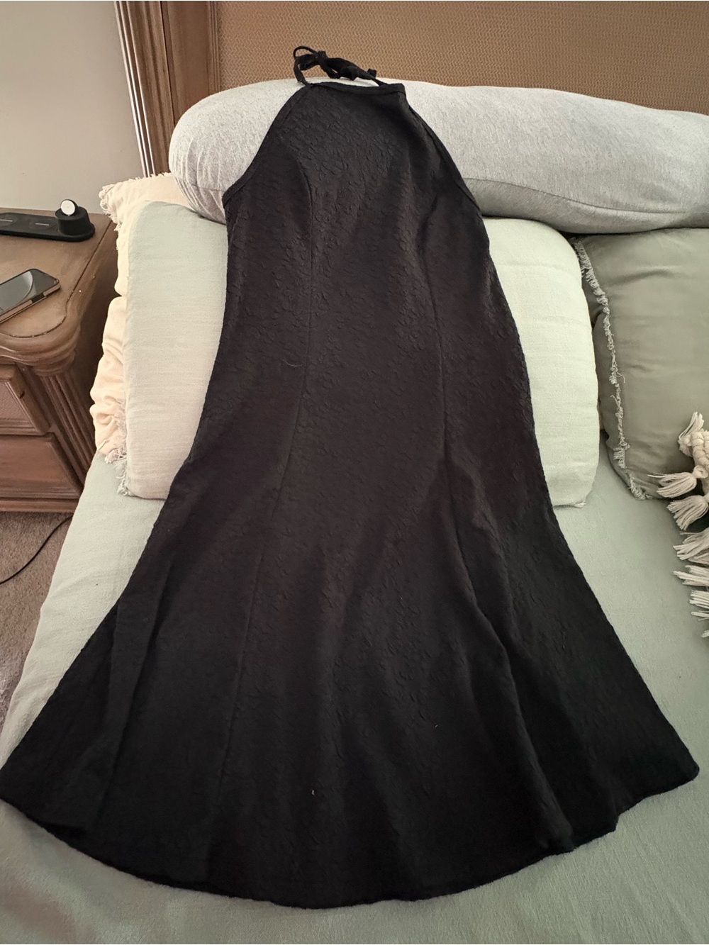 SO Black Halter Dress with Subtle Texture